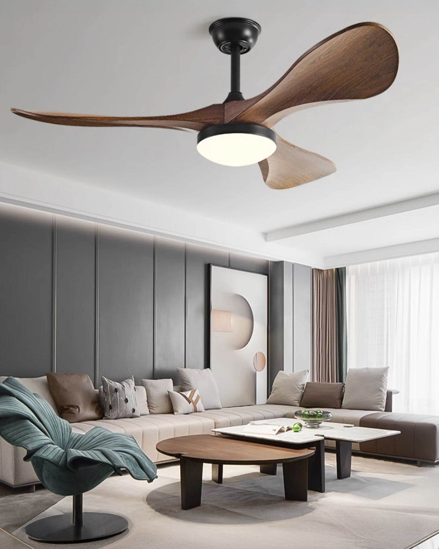 WOMO 3 Blade Modern Ceiling Fan Lamp - WM5200