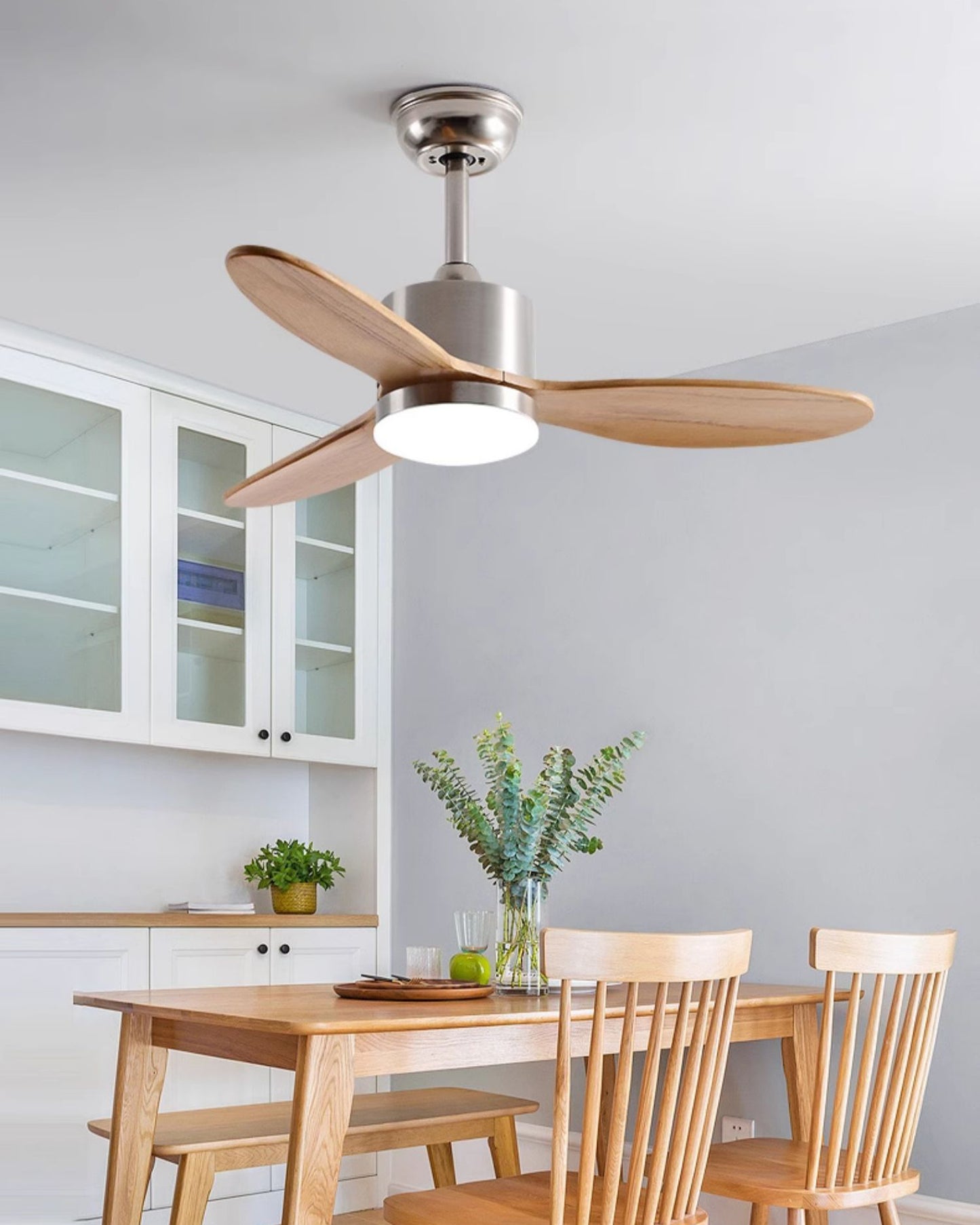 WOMO Mid Century Modern Ceiling Fan Lamp-WM5204