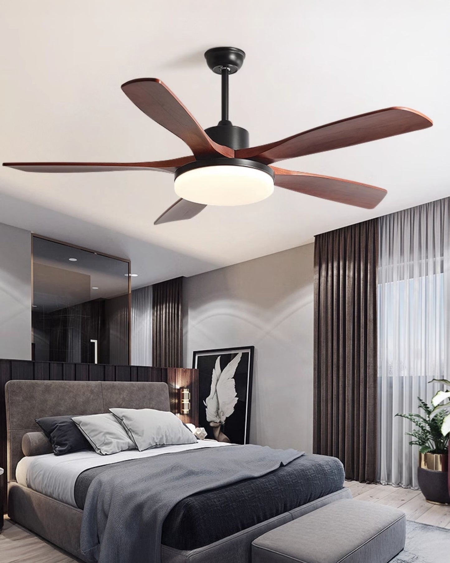 WOMO 5 Blade Modern Ceiling Fan Lamp - WM5206