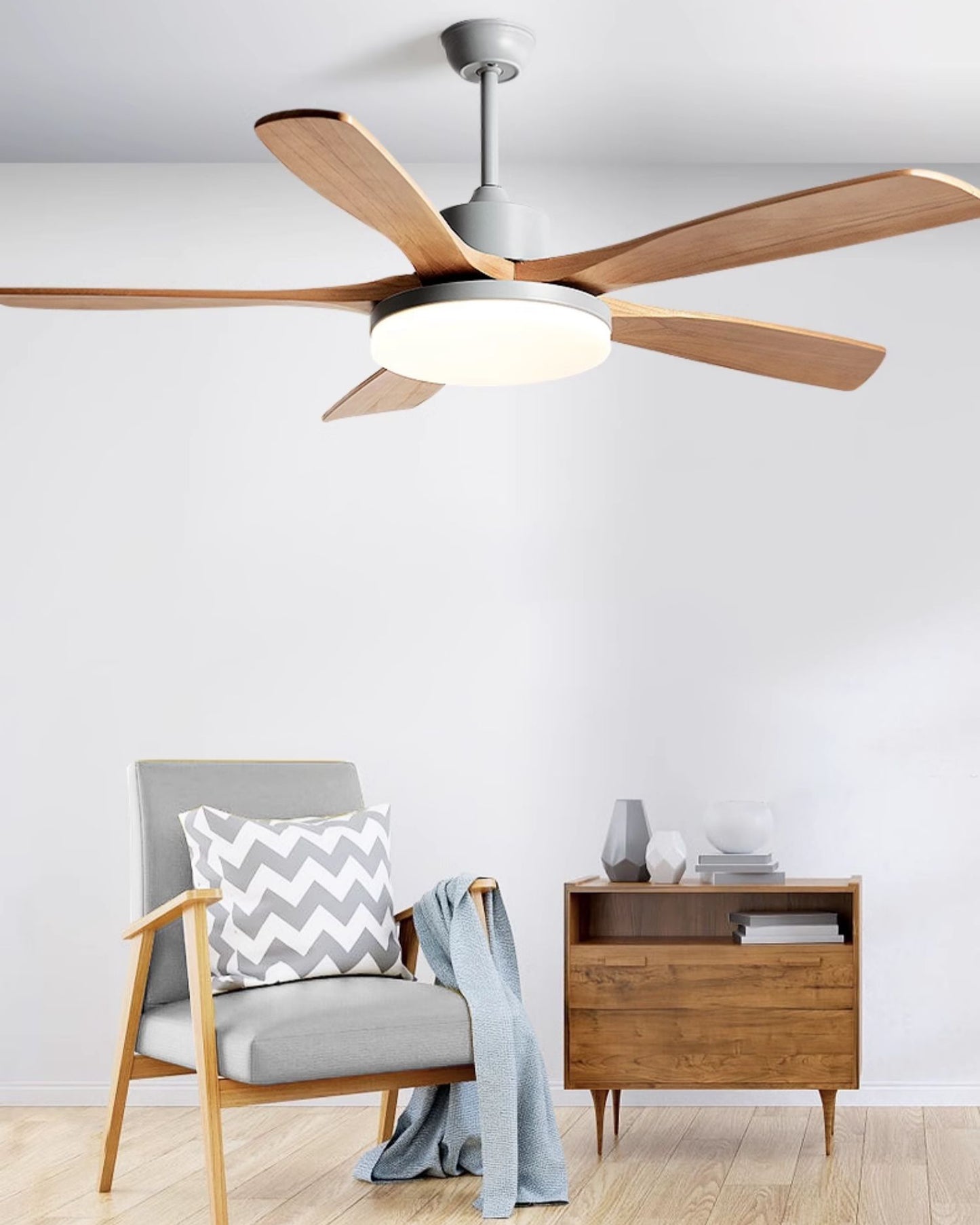 WOMO 5 Blade Modern Ceiling Fan Lamp - WM5206