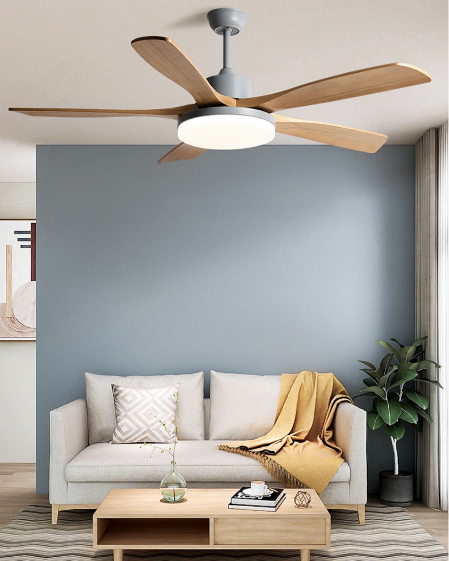 WOMO 5 Blade Modern Ceiling Fan Lamp - WM5206