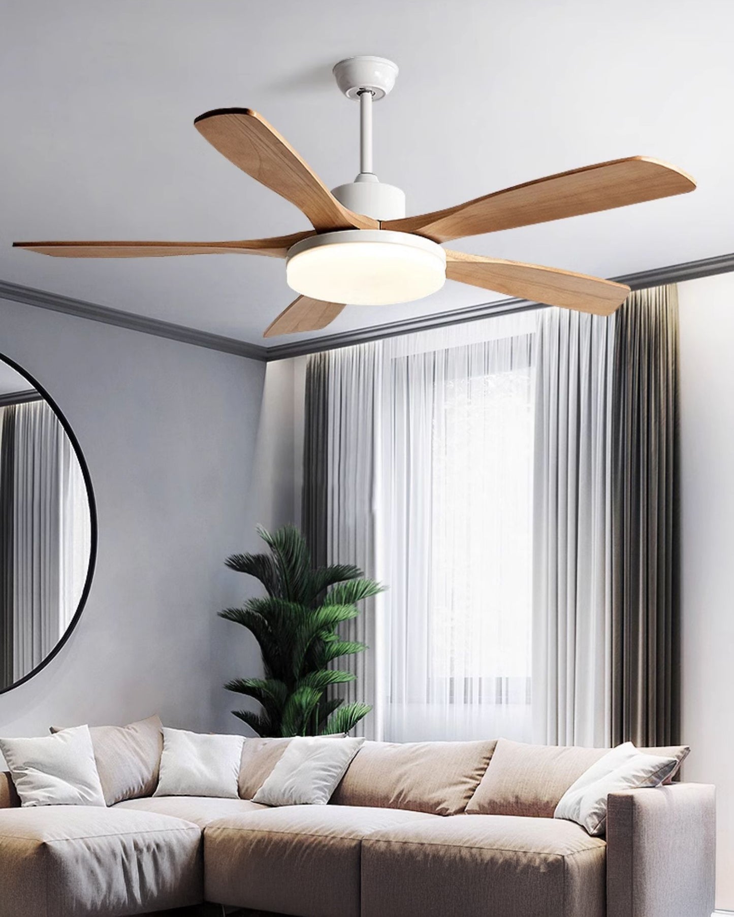 WOMO 5 Blade Modern Ceiling Fan Lamp - WM5206