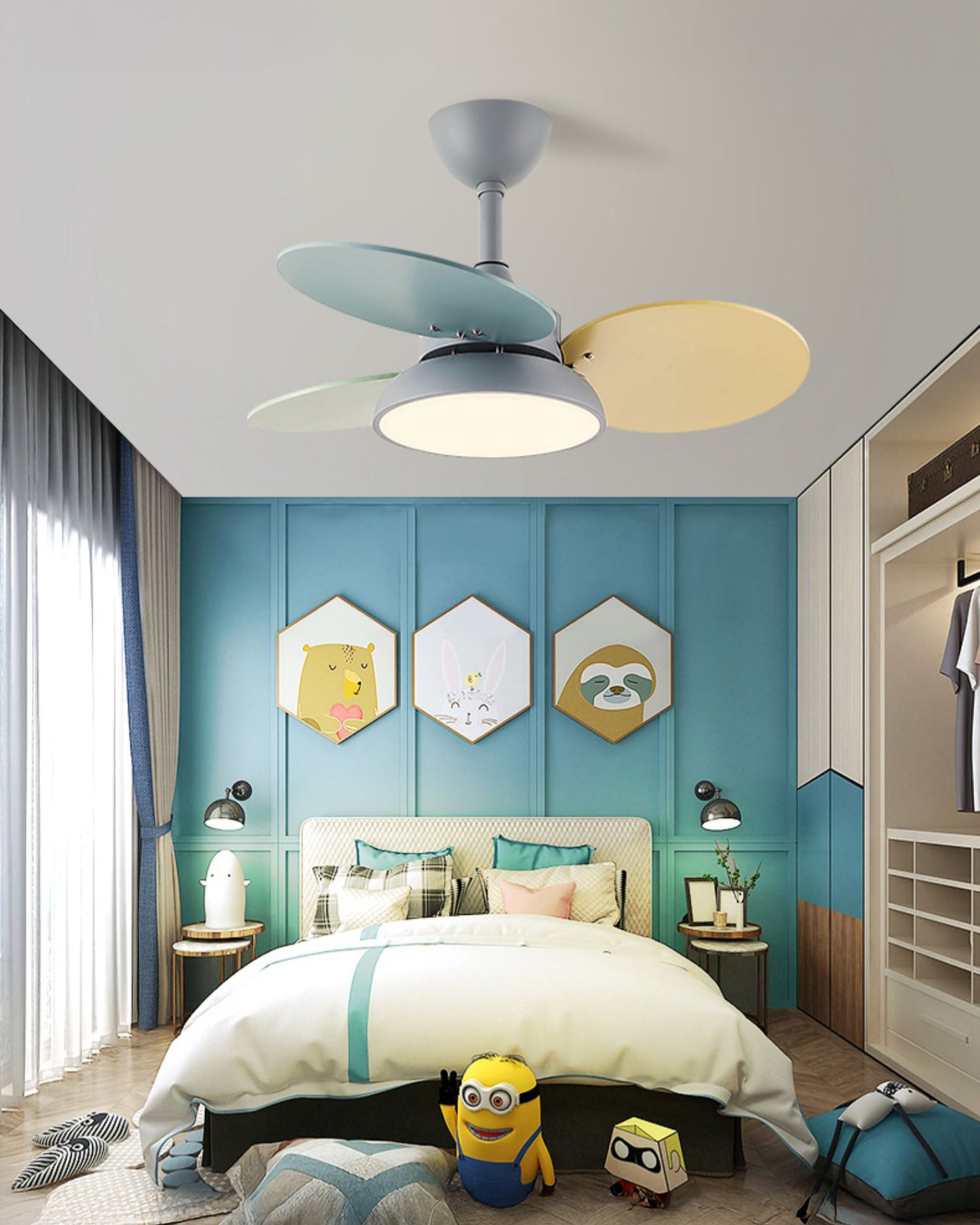 WOMO Modern Children Ceiling Fan Lamp - WM5207