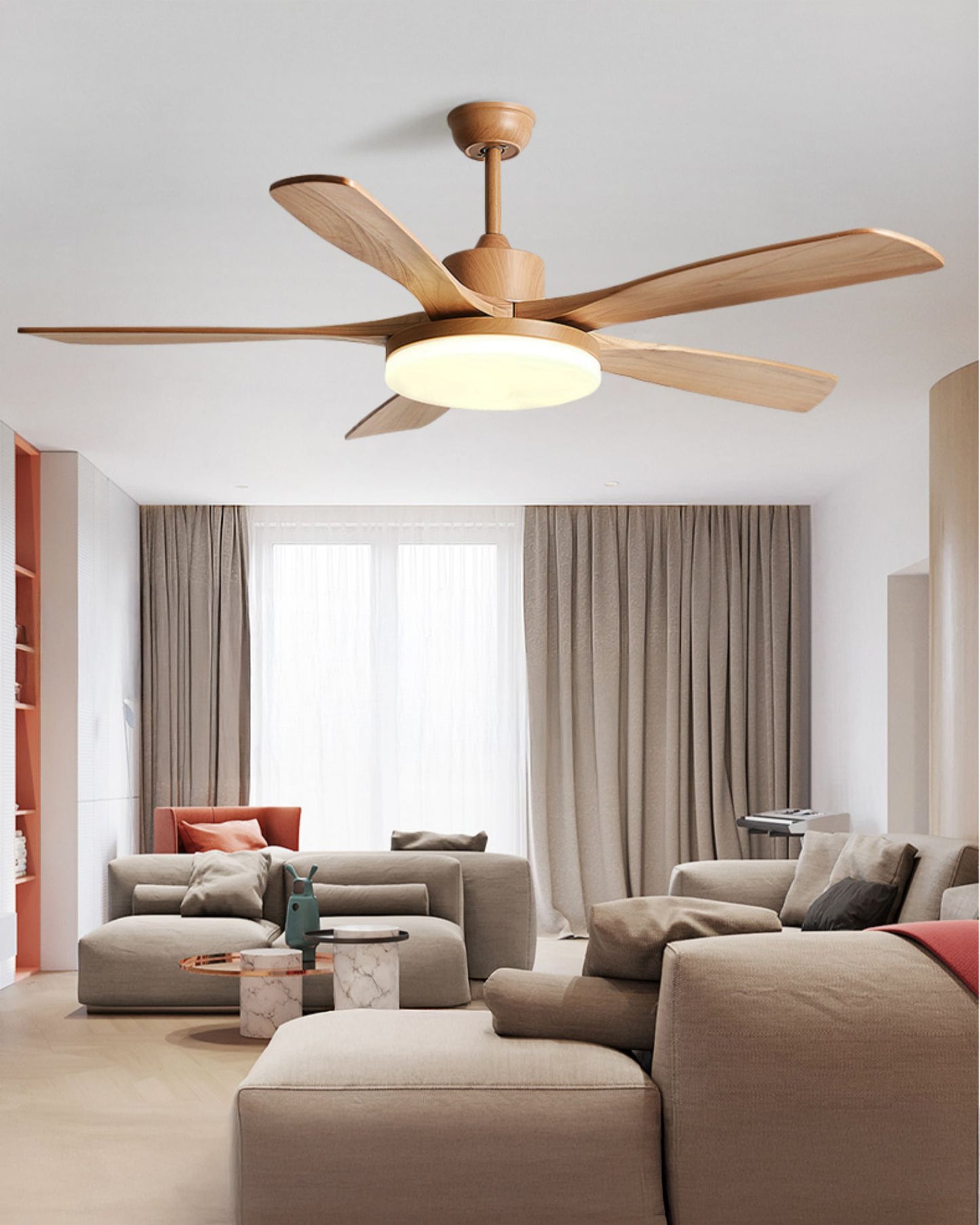 WOMO Modern Wood Ceiling Fan Lamp - WM5209