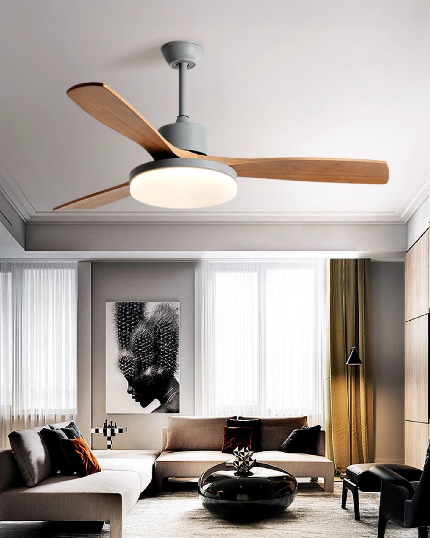 WOMO 3 Blade Modern Ceiling Fan Lamp - WM5210