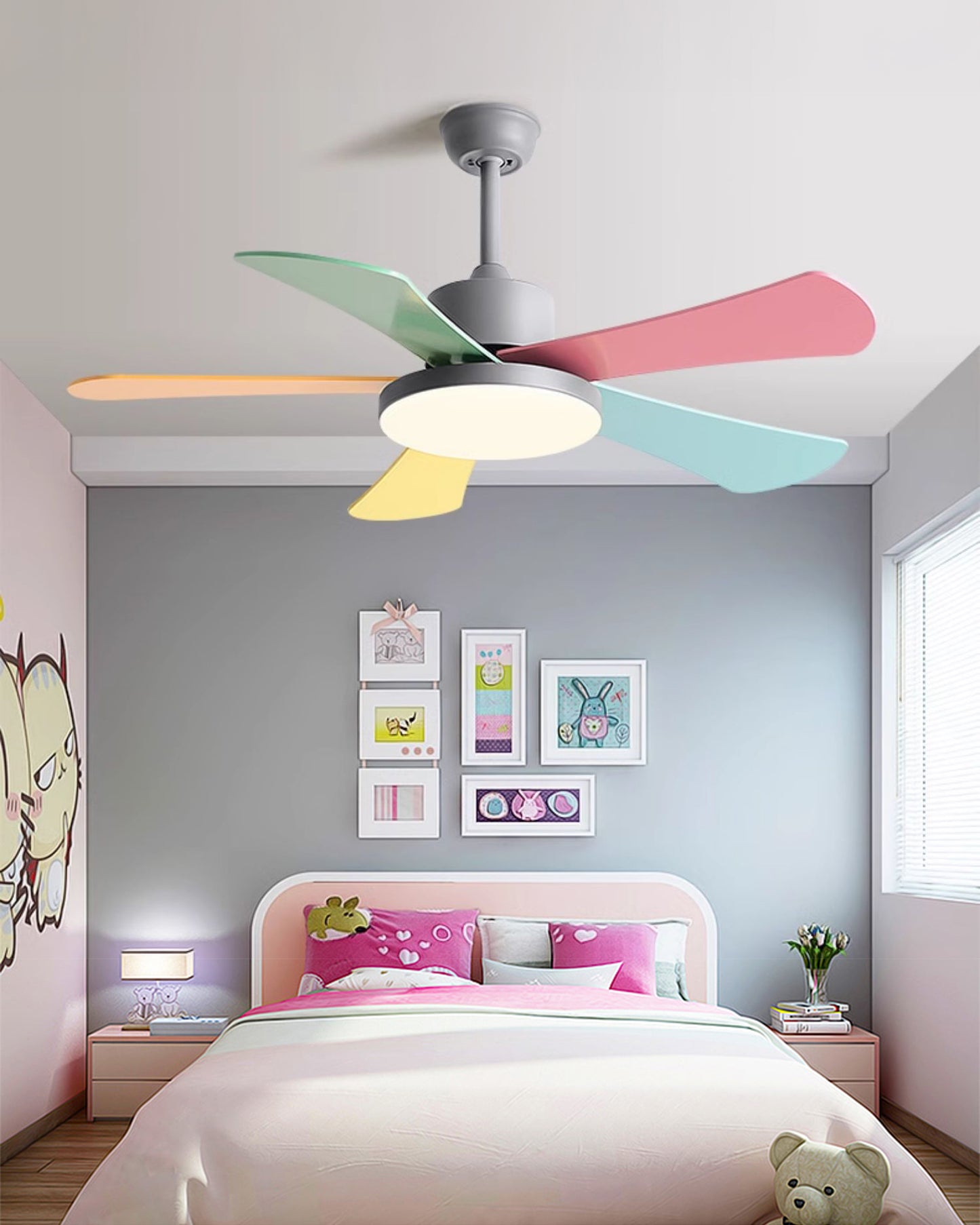 WOMO 5 Blade Children Ceiling Fan Lamp-WM5211