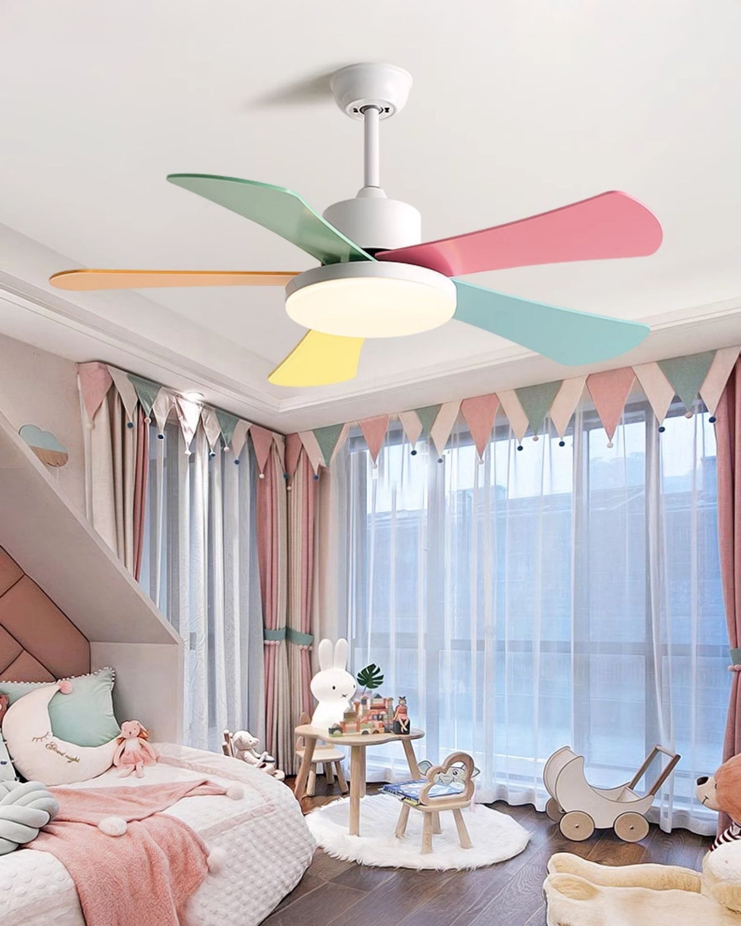 WOMO 5 Blade Children Ceiling Fan Lamp-WM5211