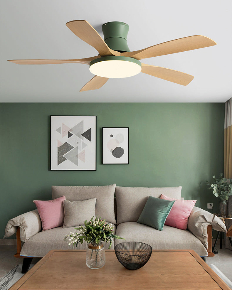 WOMO Modern Low Profile Ceiling Fan Lamp-WM5214