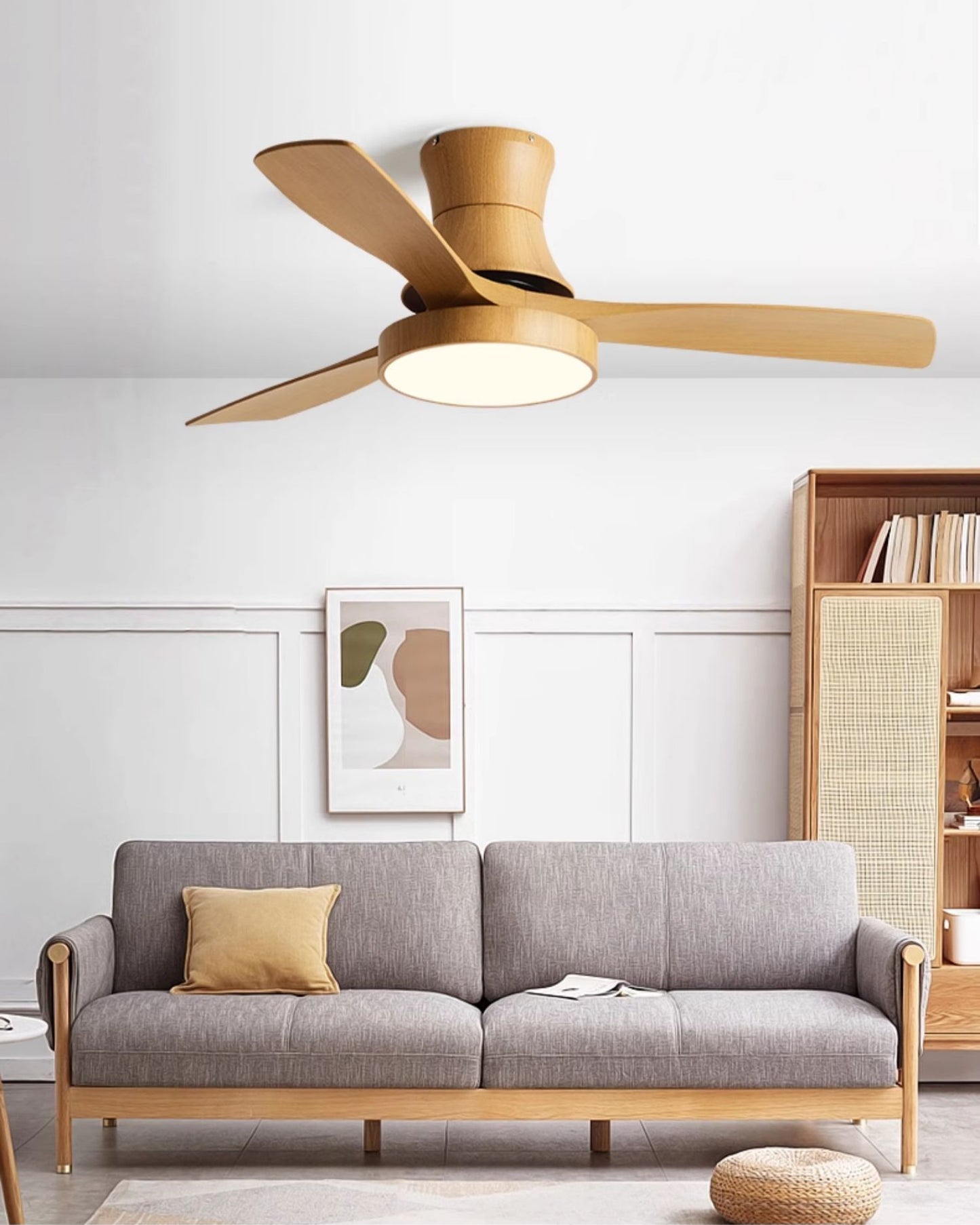 WOMO Modern Low Profile Ceiling Fan Lamp-WM5214