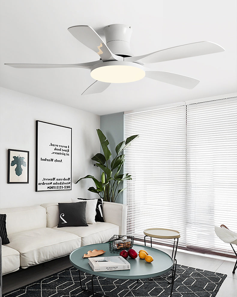 WOMO Modern Low Profile Ceiling Fan Lamp-WM5214