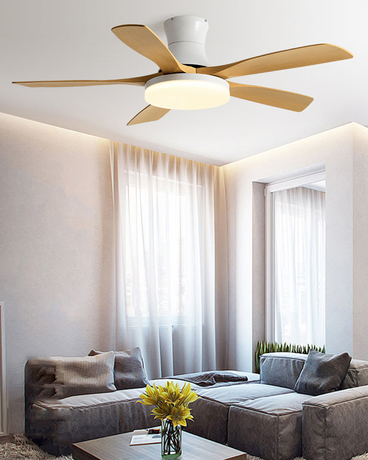 WOMO Modern Low Profile Ceiling Fan Lamp-WM5214
