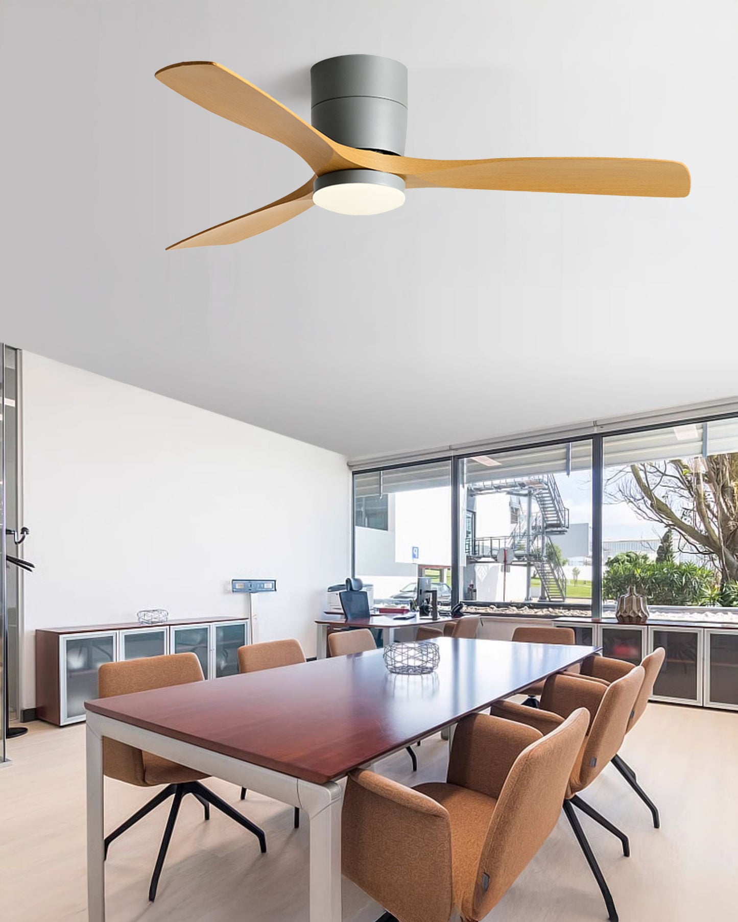 WOMO Modern Low Profile Ceiling Fan Lamp-WM5215