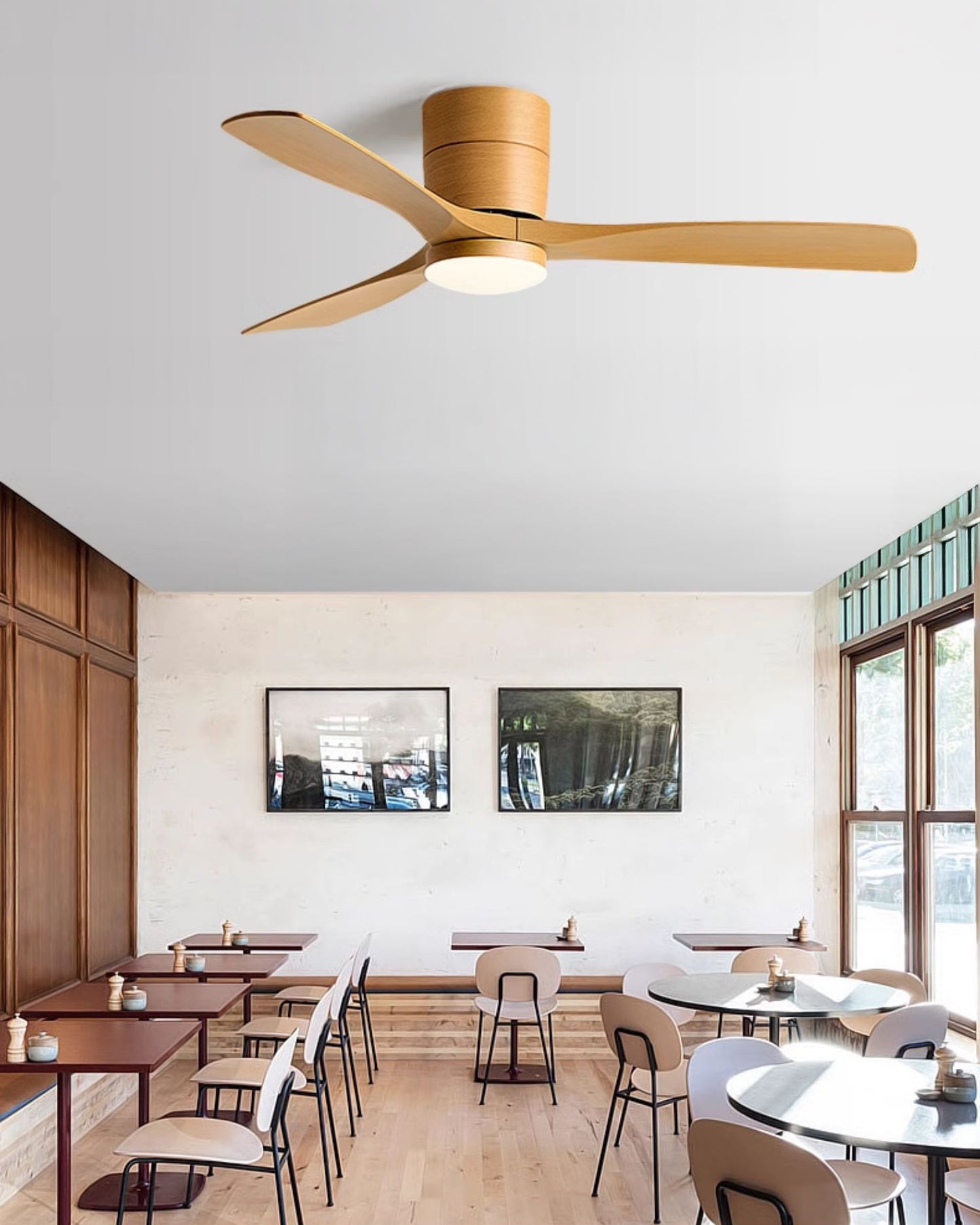 WOMO Modern Low Profile Ceiling Fan Lamp-WM5215