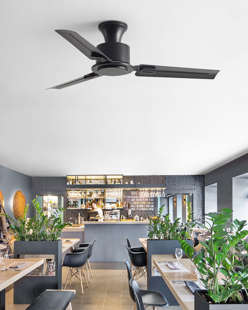 WOMO Low Profile Black Blade Ceiling Fan-WM5217a