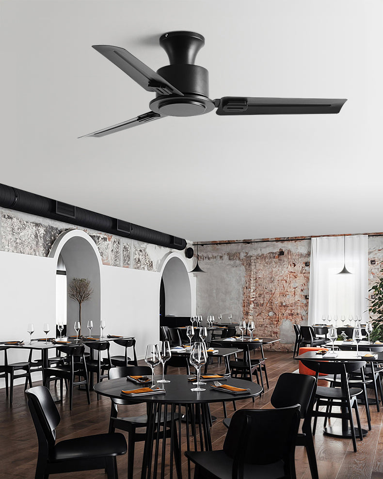 WOMO Low Profile Black Blade Ceiling Fan-WM5217a