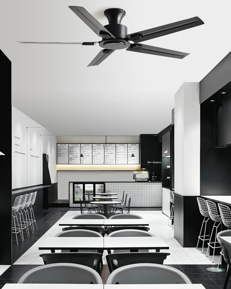 WOMO Low Profile Black Blade Ceiling Fan-WM5217a