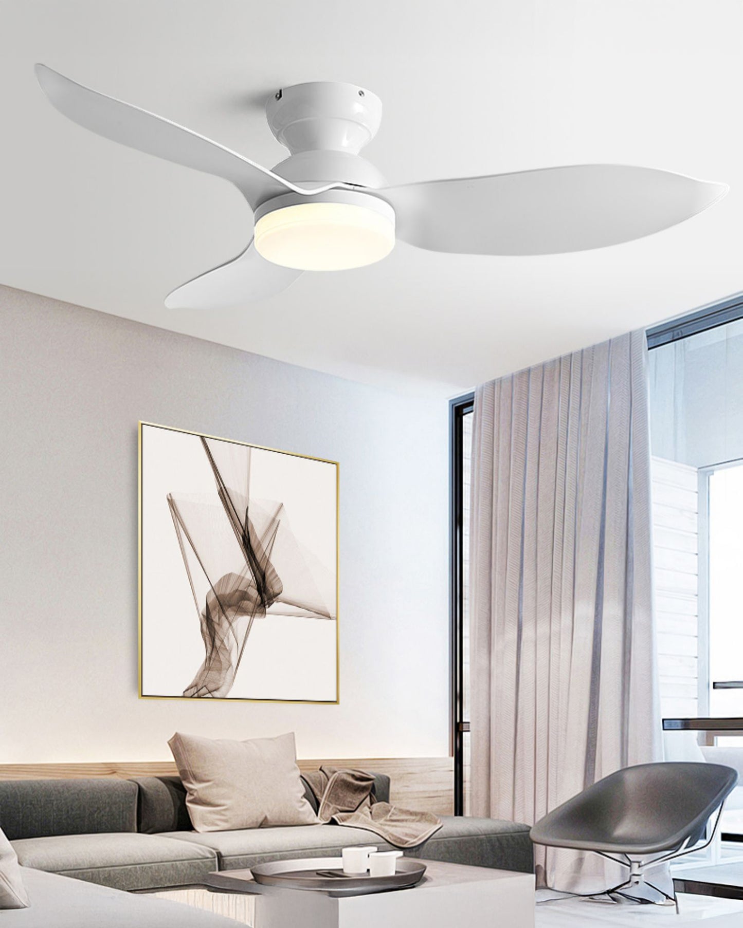 WOMO 38 Inch Low Profile Ceiling Fan Lamp-WM5219
