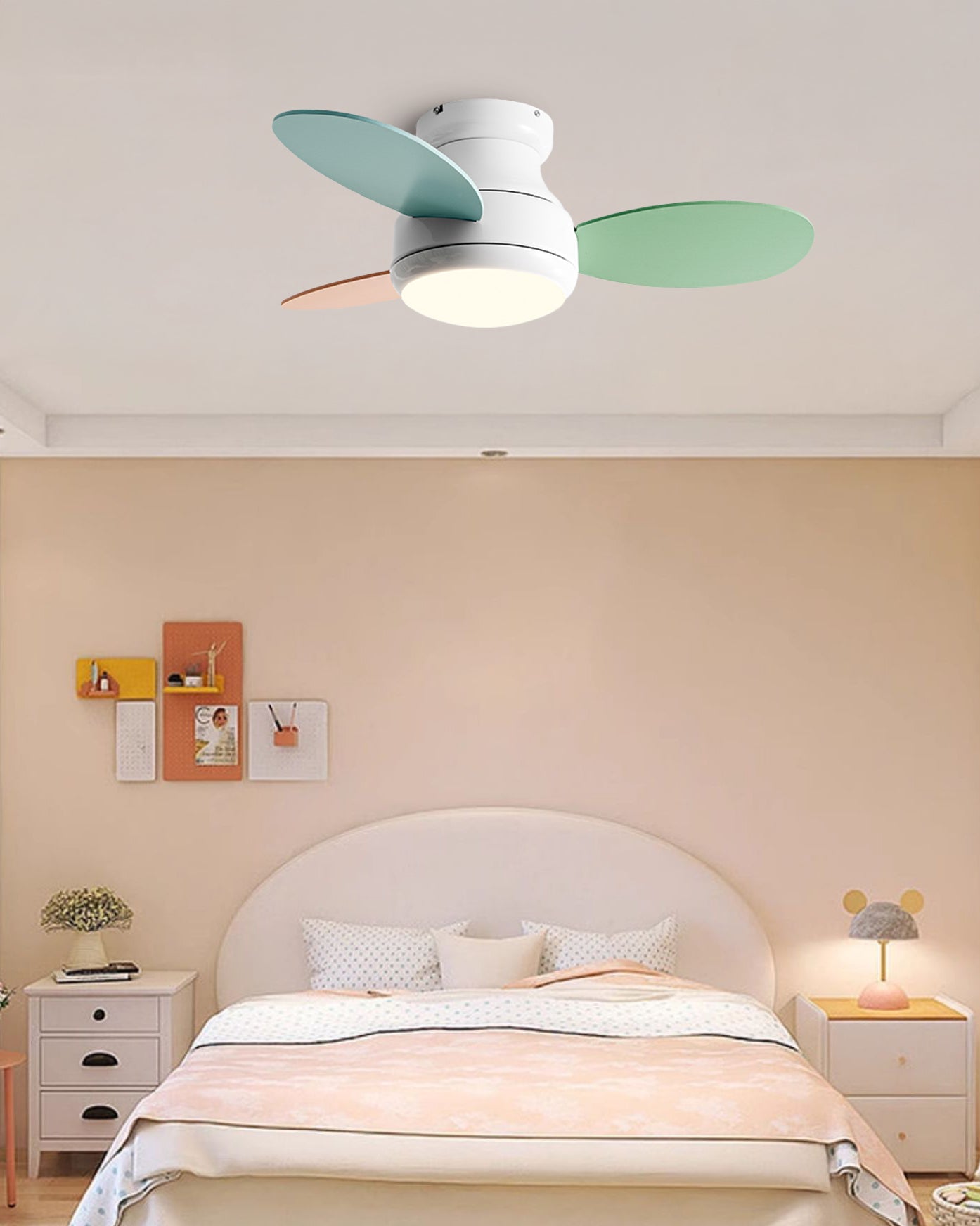 WOMO 38 Inch Children Low Profile Ceiling Fan Lamp-WM5220