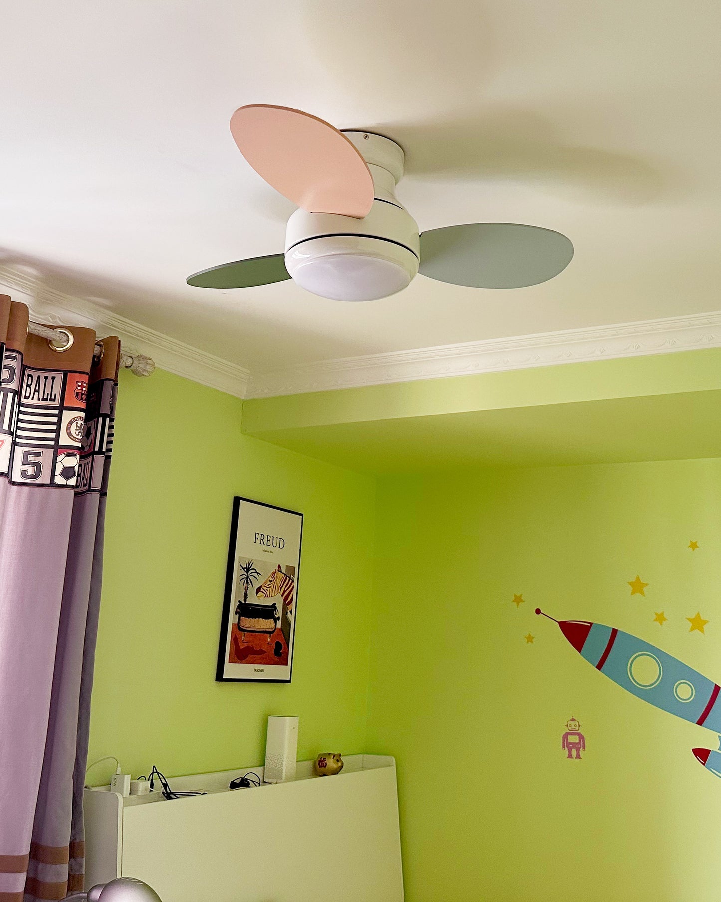 WOMO 38 Inch Children Low Profile Ceiling Fan Lamp-WM5220