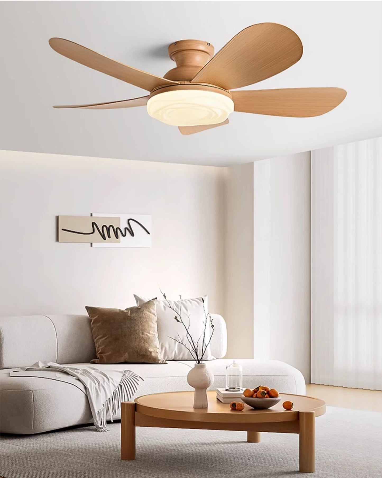 WOMO Modern Low Profile Ceiling Fan Lamp-WM5221
