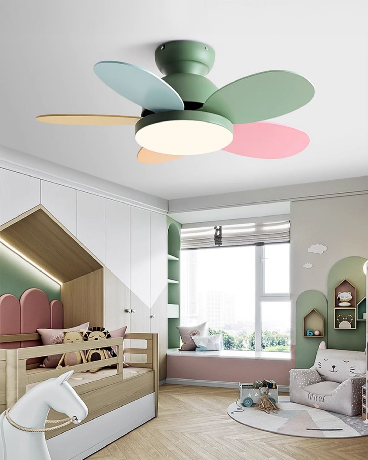 WOMO 36 Inch Children Low Profile Ceiling Fan Lamp-WM5225