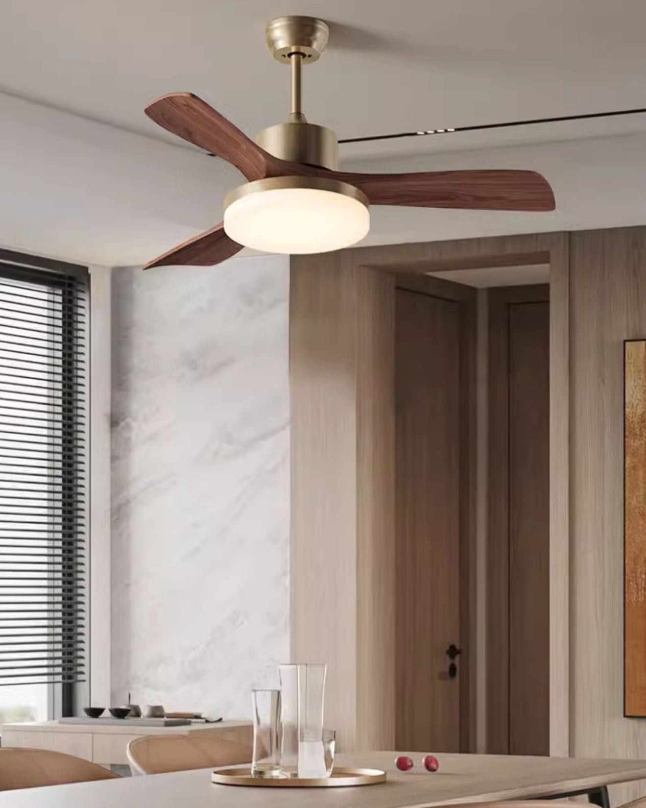 WOMO Mid Century Modern Ceiling Fan Lamp - WM5228a