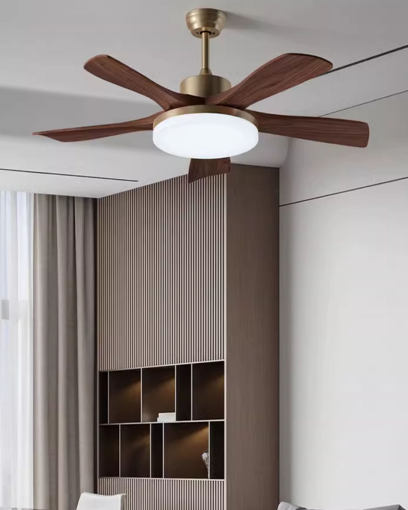 WOMO Mid Century Modern Ceiling Fan Lamp - WM5228a