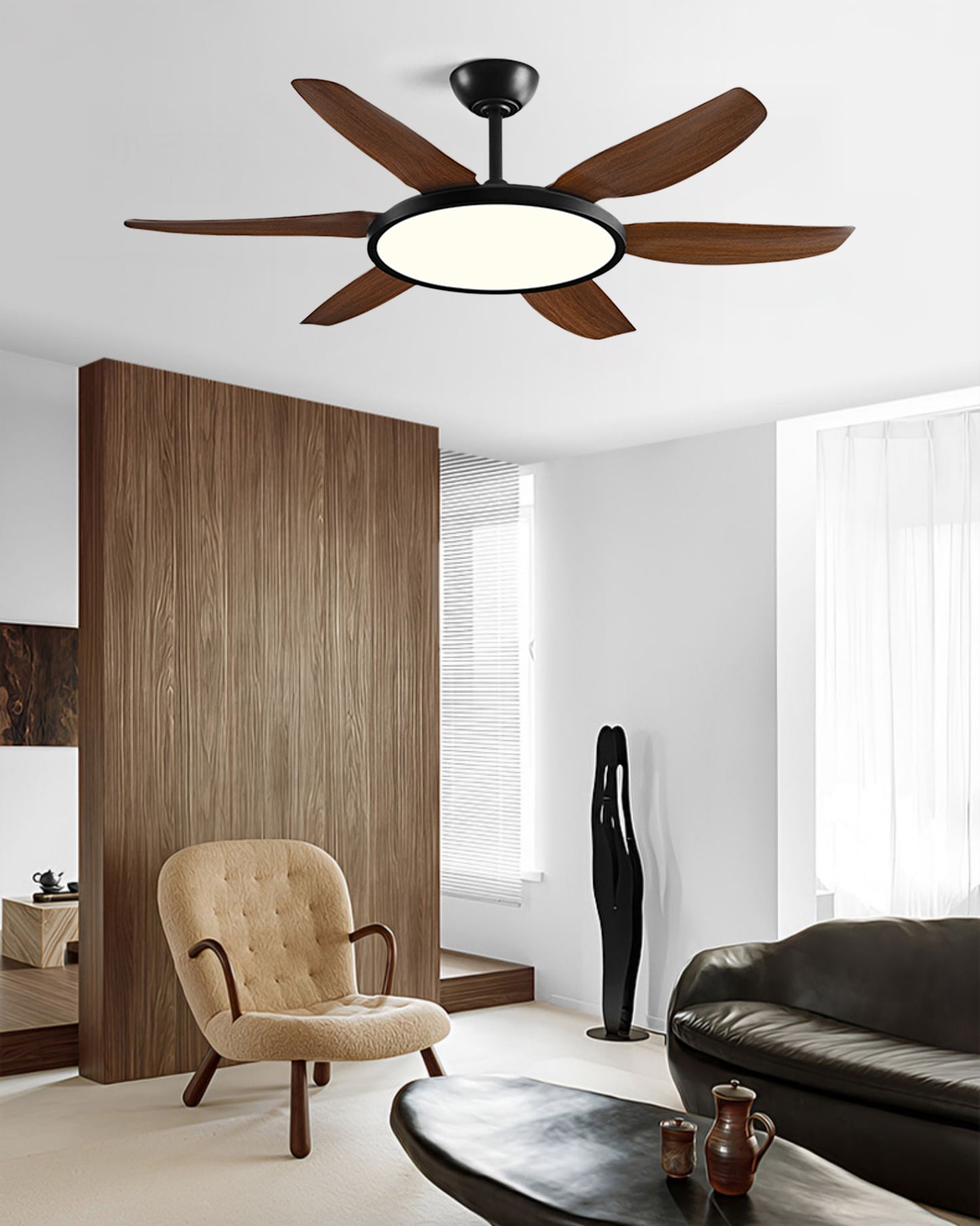 WOMO Modern 6 Blade Ceiling Fan Lamp - WM5238
