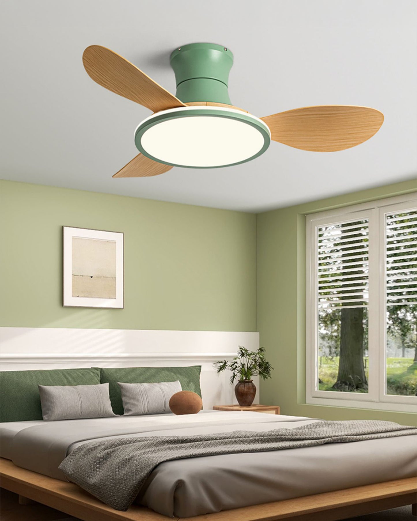 WOMO Modern Low Profile Ceiling Fan Lamp - WM5239