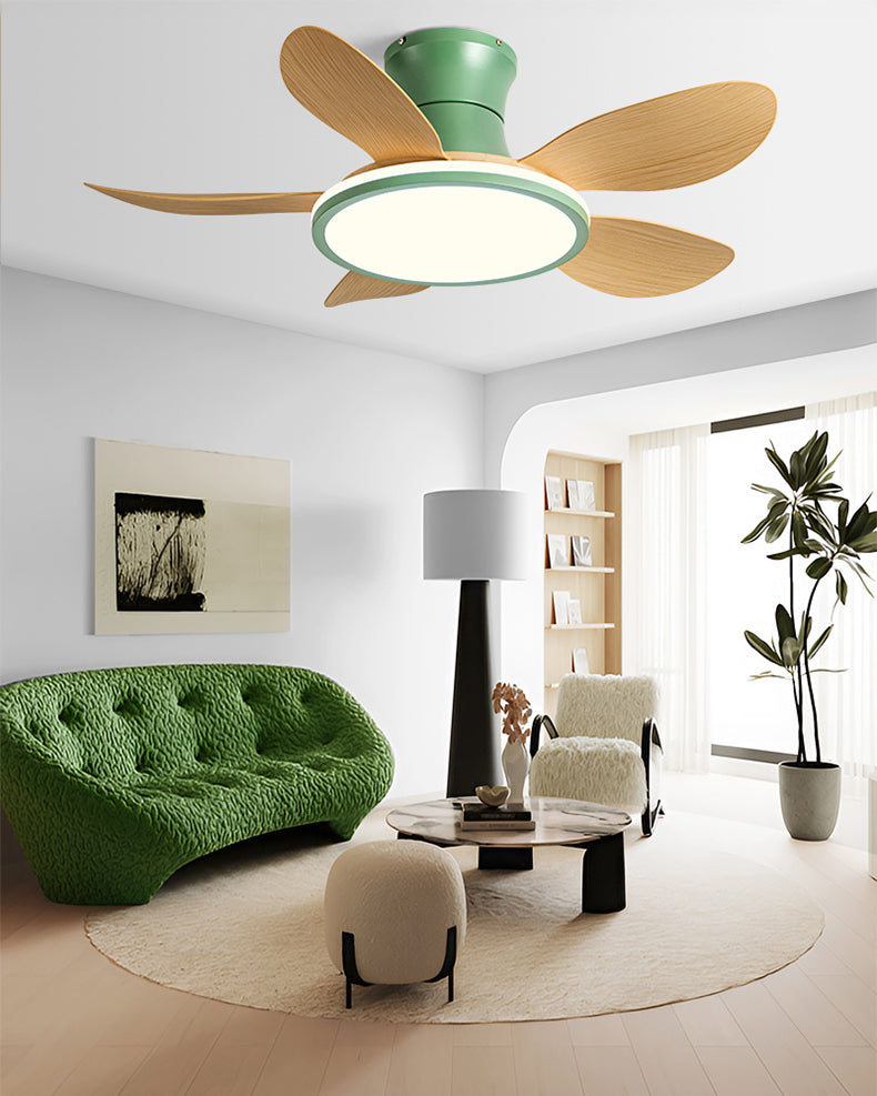 WOMO Modern Low Profile Ceiling Fan Lamp - WM5239