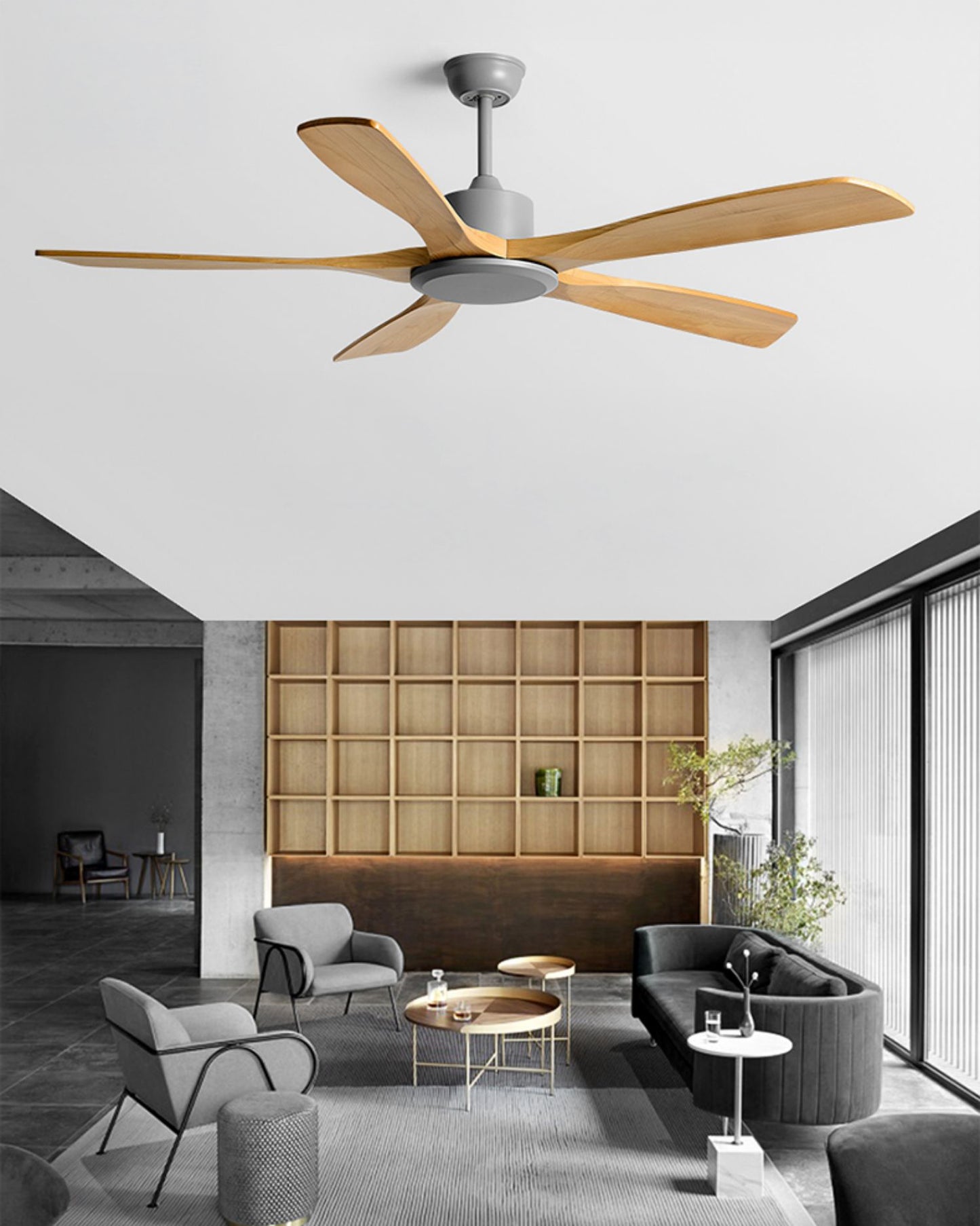 WOMO Modern 5 Wood Blade Ceiling Fan - WM5244