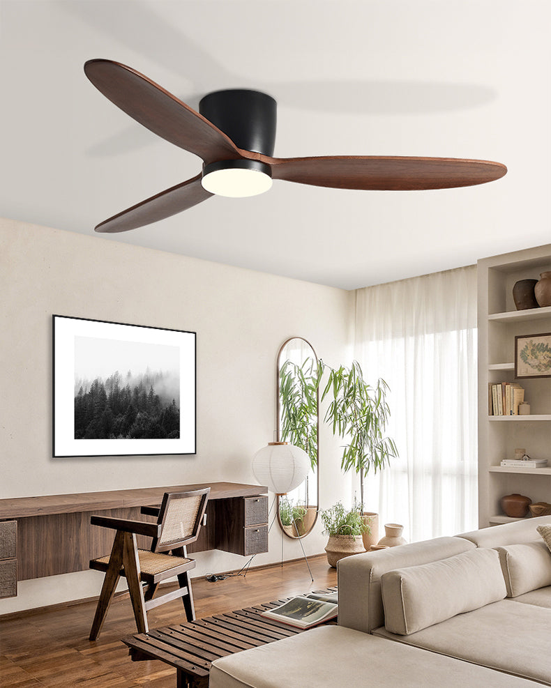 WOMO Wood Low Profile Ceiling Fan Lamp - WM5259