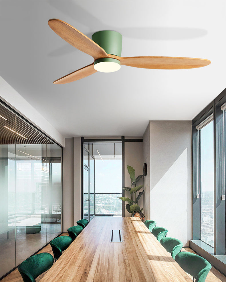 WOMO Wood Low Profile Ceiling Fan Lamp - WM5259