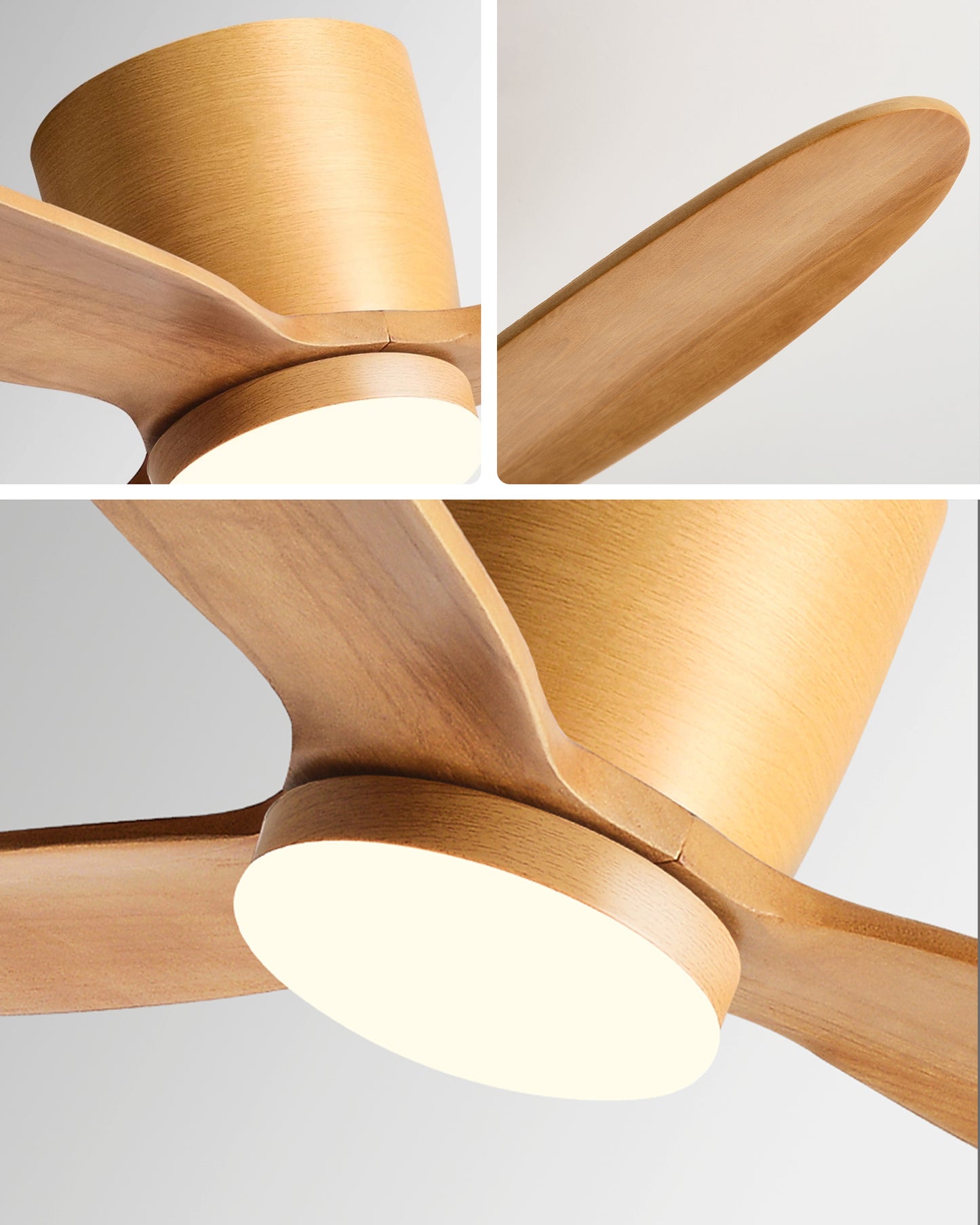 WOMO Wood Low Profile Ceiling Fan Lamp - WM5259