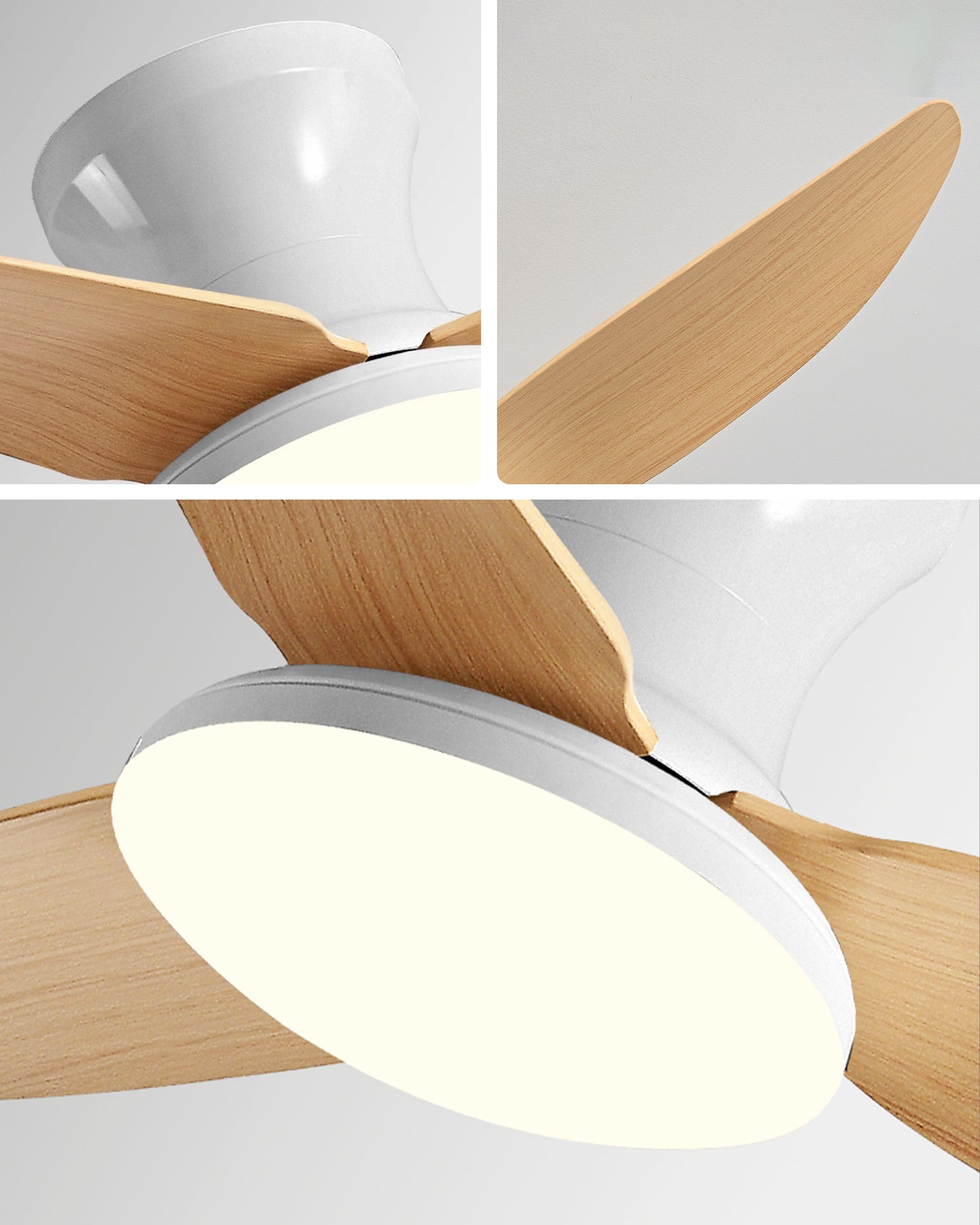 WOMO 3 Blade Low Profile Ceiling Fan Lamp - WM5261