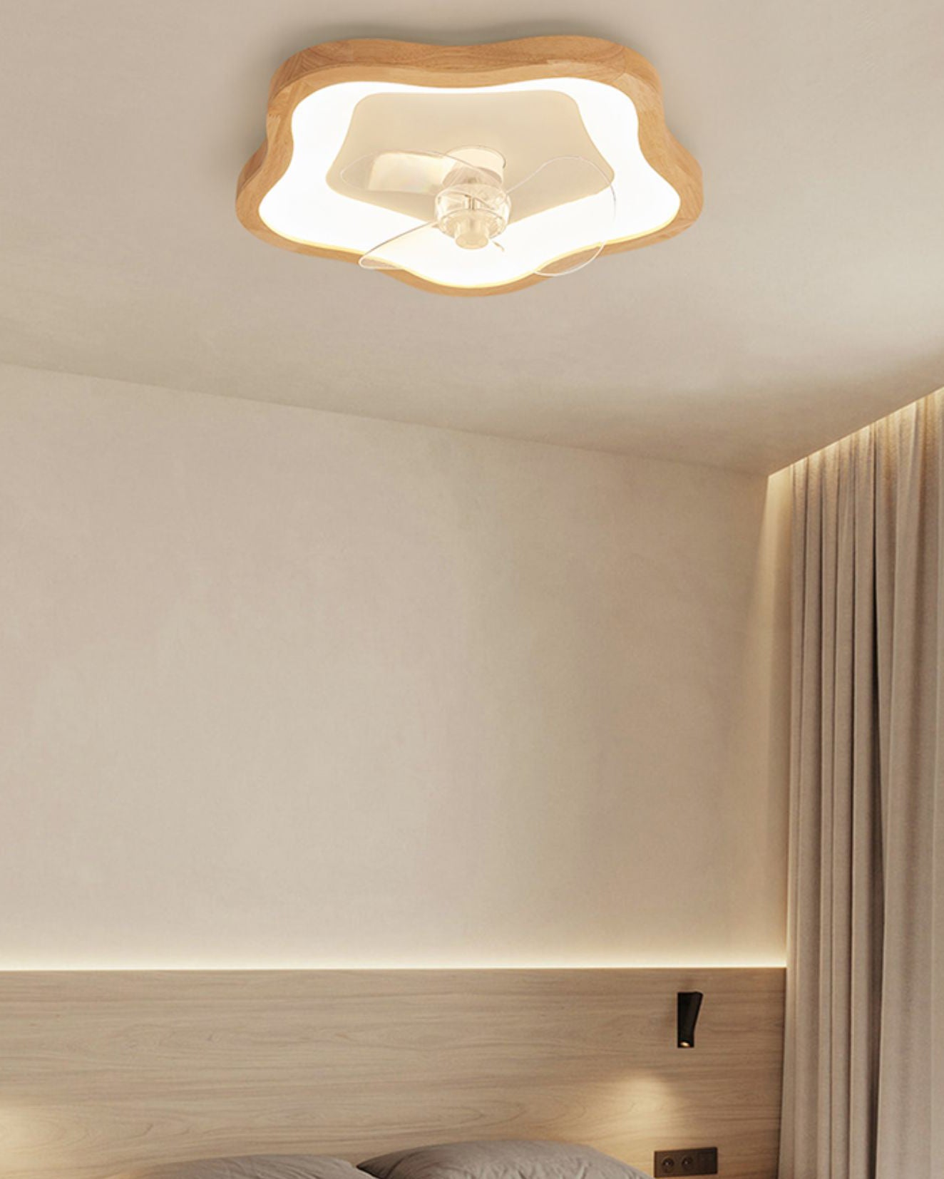WOMO Low Profile Ceiling Fan With Bright Light- WM5266