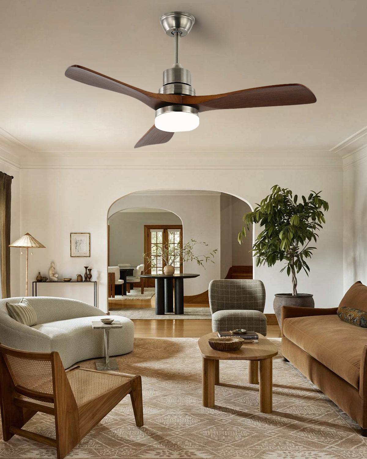WOMO Mid Century Modern Ceiling Fan Lamp - WM5276