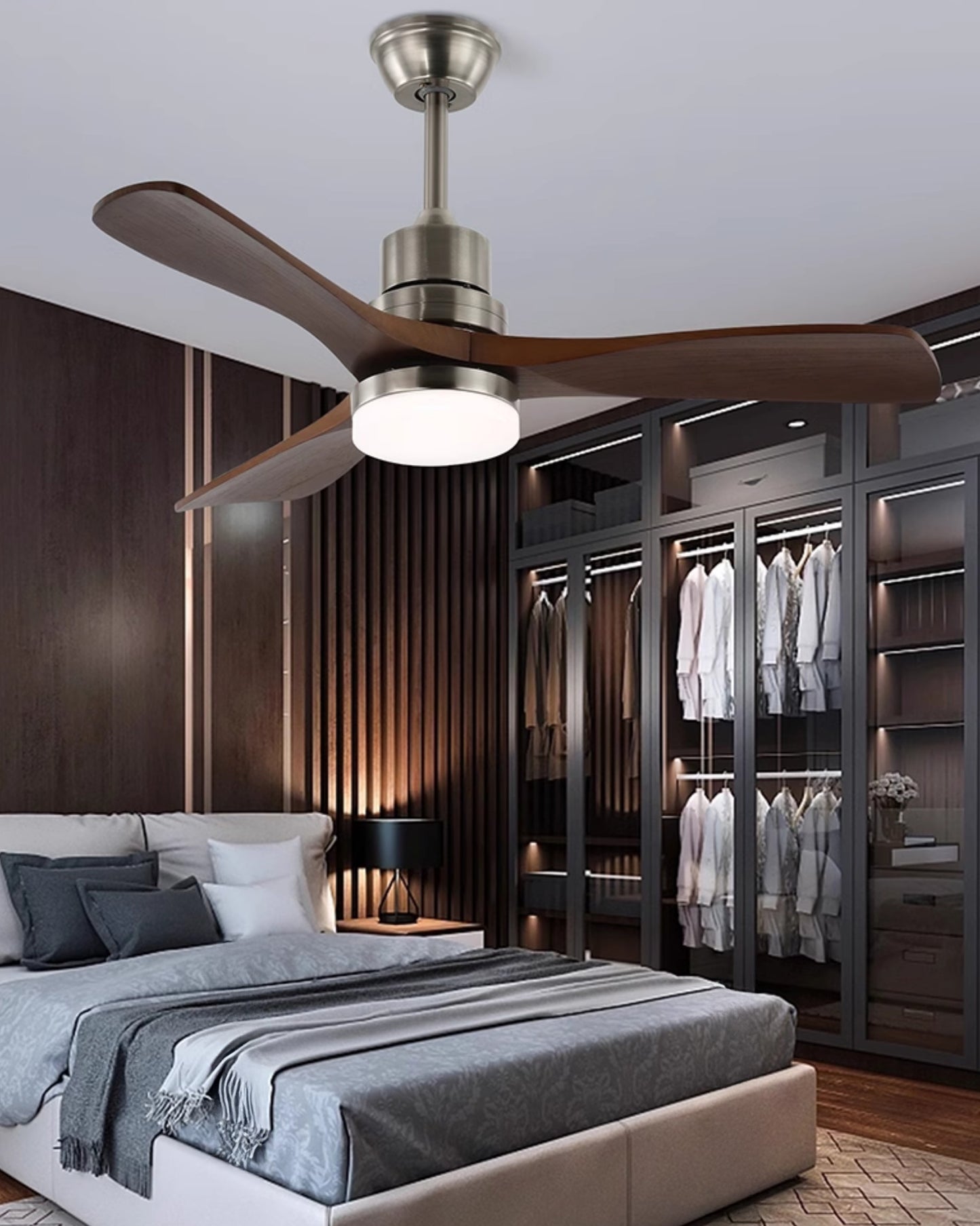 WOMO Mid Century Modern Ceiling Fan Lamp - WM5276