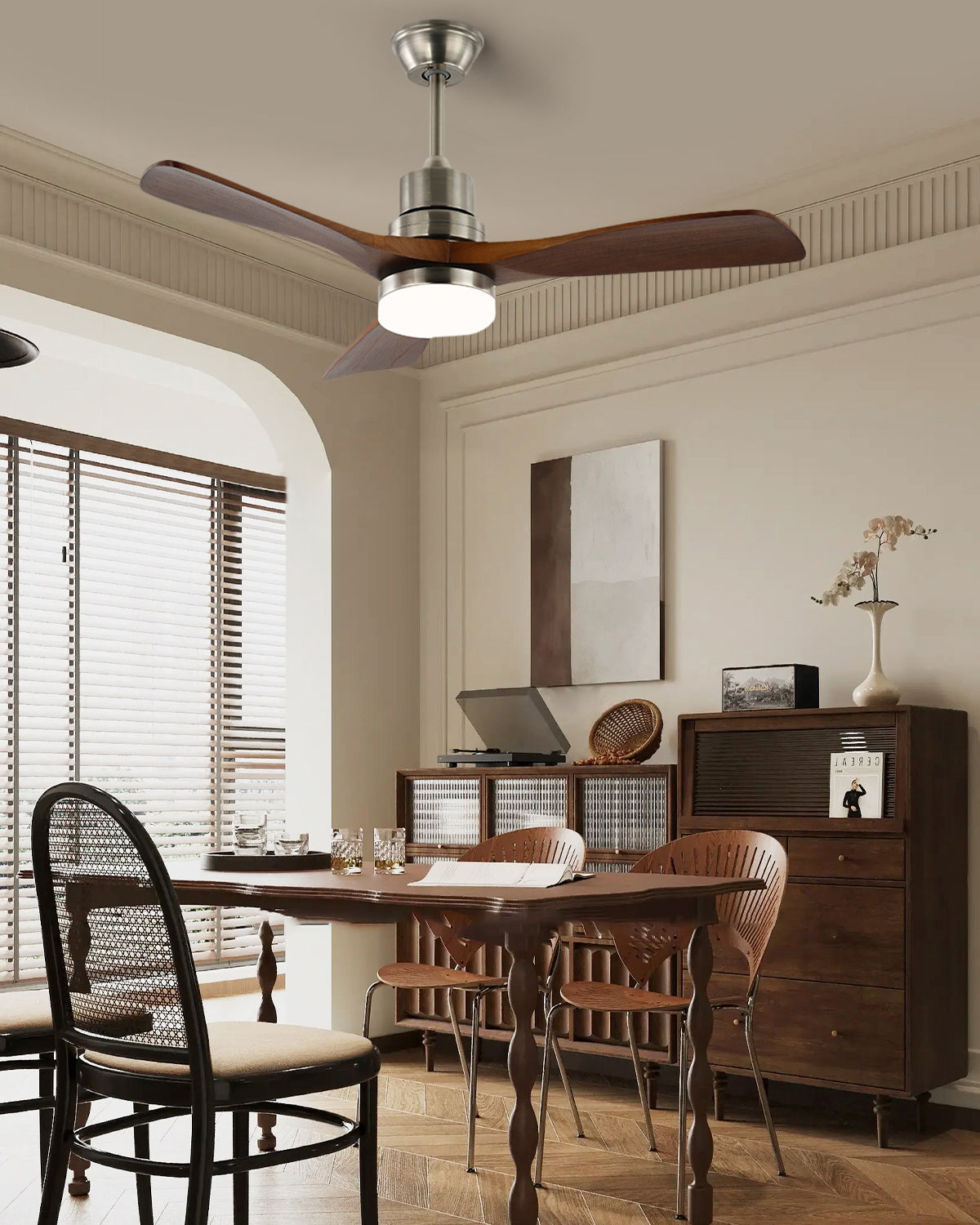 WOMO Mid Century Modern Ceiling Fan Lamp - WM5276