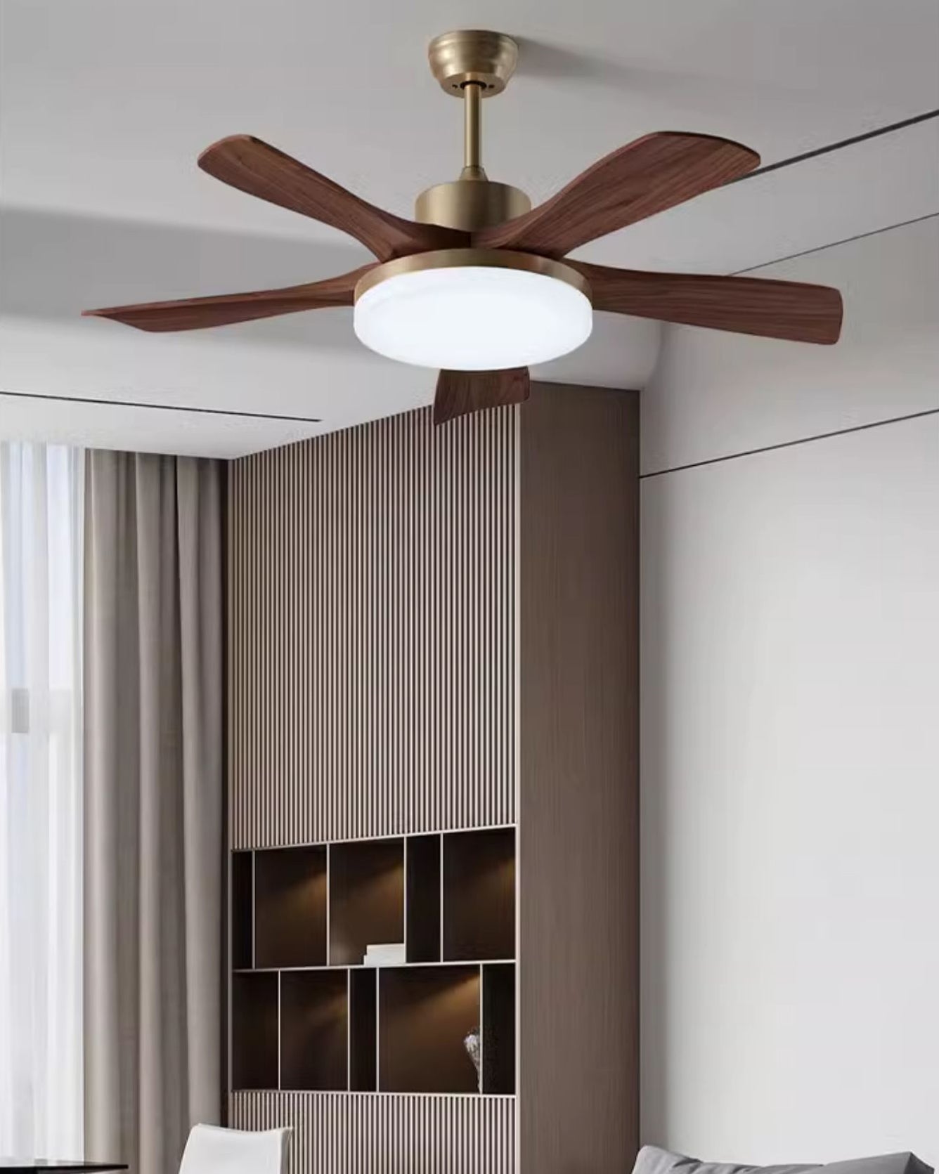 WOMO Mid Century Modern Ceiling Fan Lamp - WM5279