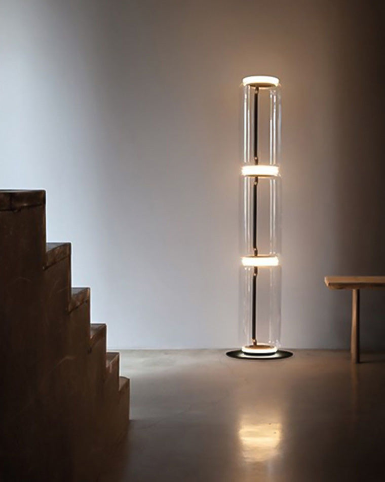 WOMO Glass Column Torchiere Floor Lamp-WM7018