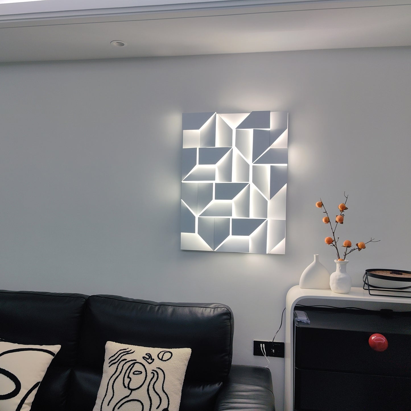 WOMO Rectangular Sculptural Art Wall Sconce-WM6020