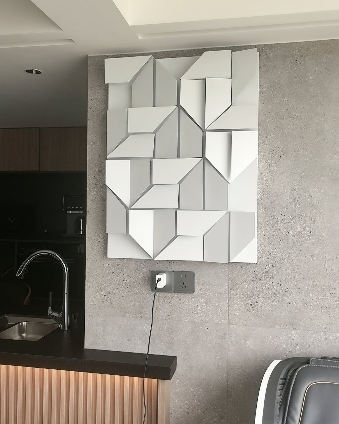 WOMO Rectangular Sculptural Art Wall Sconce-WM6020