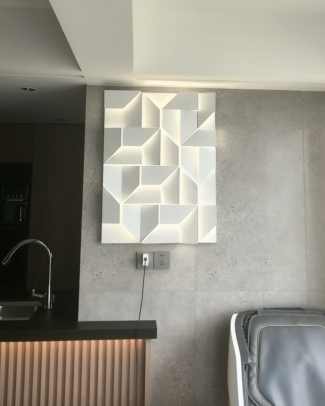 WOMO Rectangular Sculptural Art Wall Sconce-WM6020