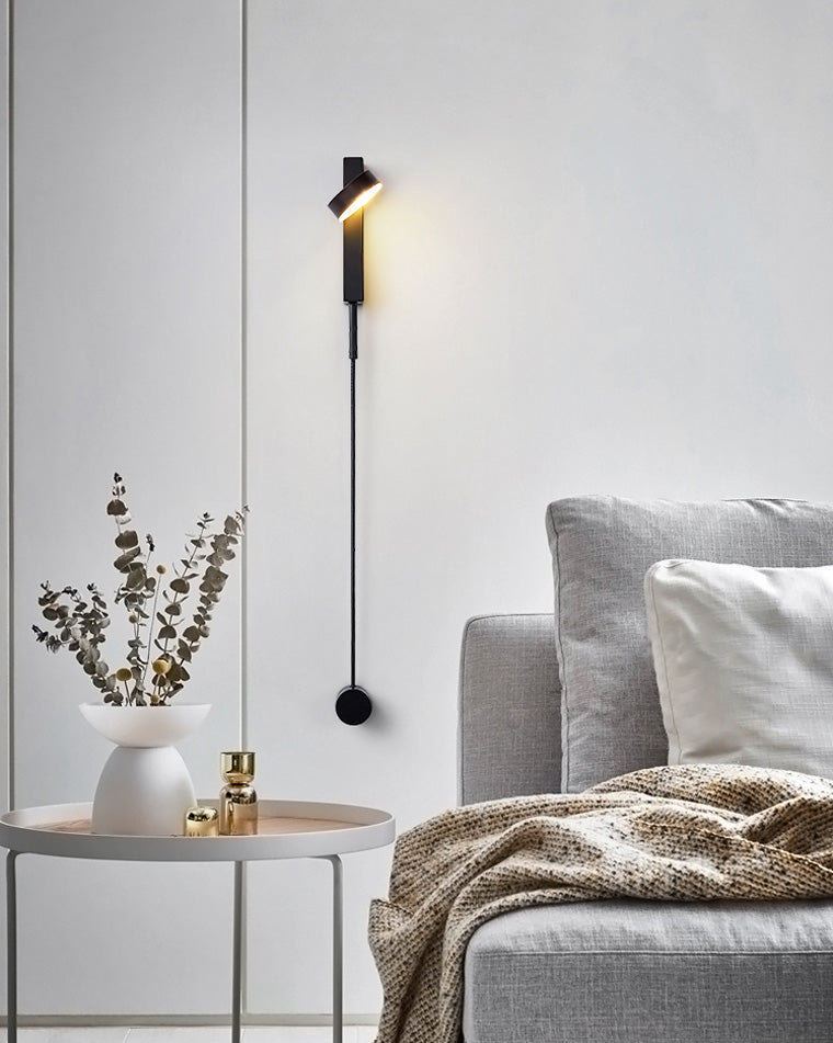 WOMO Adjustable Black/Gold Pendulum Wall Sconce-WM6029