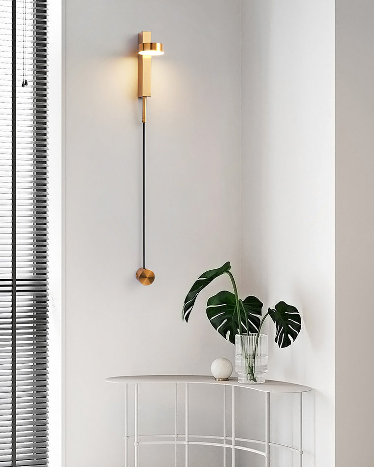 WOMO Adjustable Black/Gold Pendulum Wall Sconce-WM6029