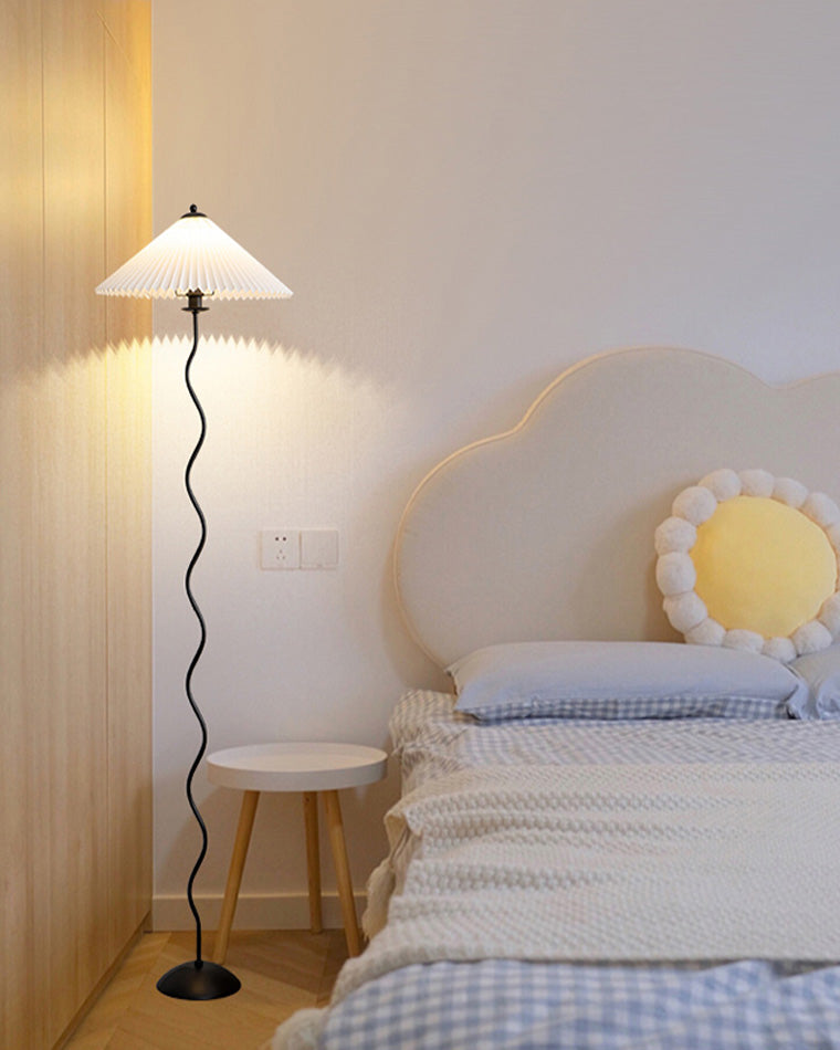 WOMO Pleated Squiggle Floor Lamp-WM7011