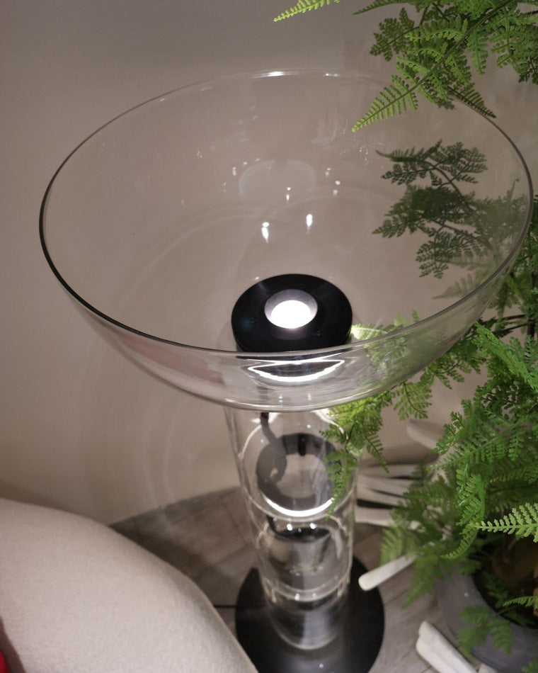 WOMO Glass Column Torchiere Floor Lamp-WM7018