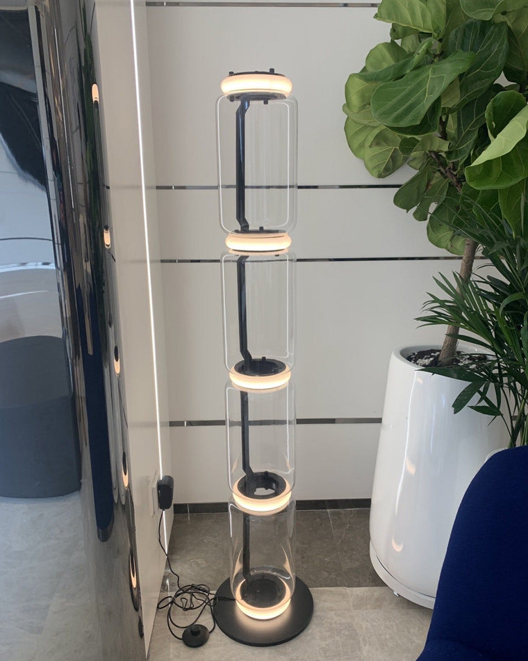 WOMO Glass Column Torchiere Floor Lamp-WM7018