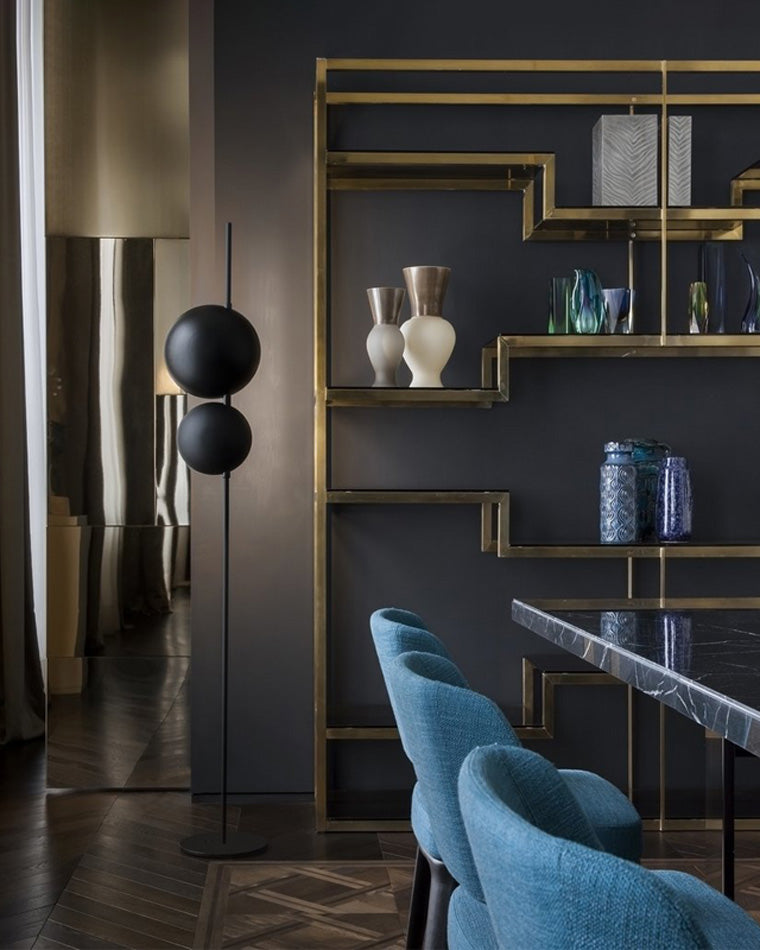WOMO 2-bulb Semi-Globe Floor Lamp-WM7026